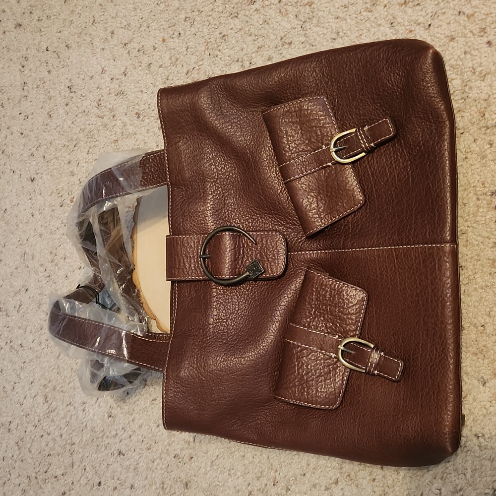 Sondra Roberts Brown Dpuble Strap Handbag NEW